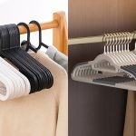 衣架選購主題視覺：植絨、塑料、實木與鋁合金四種衣架的材質對比與適用衣物