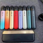 RELX 電子煙幻影系列多色排開與陶瓷芯技術拆解示意圖